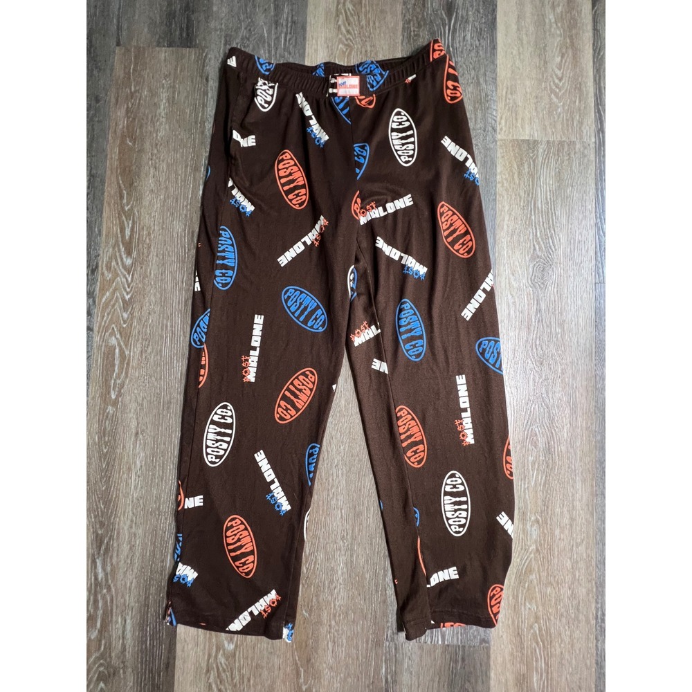 Posty Co Post Malone Lounge Pants Mens M Brown‎ Excellent Graphic Print Joggers